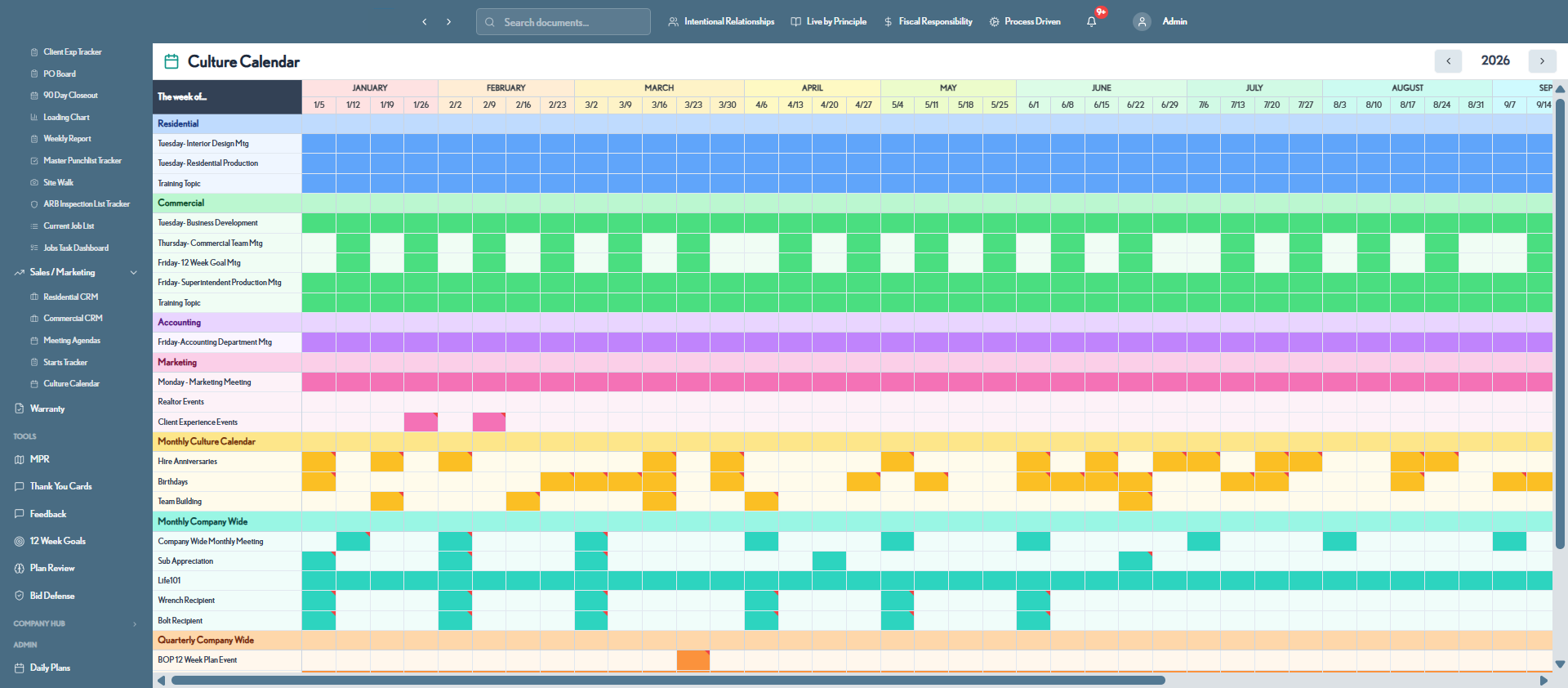 Culture calendar
