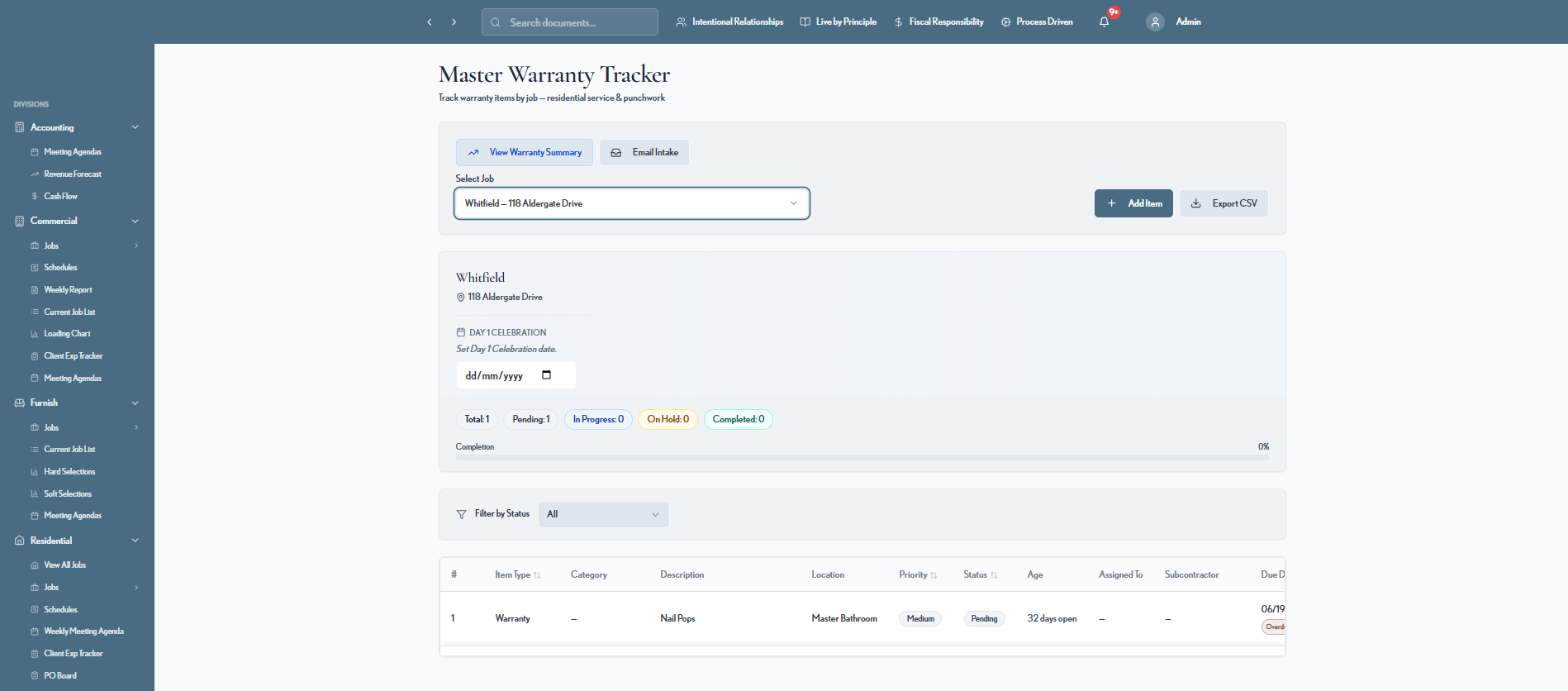 Master warranty tracker